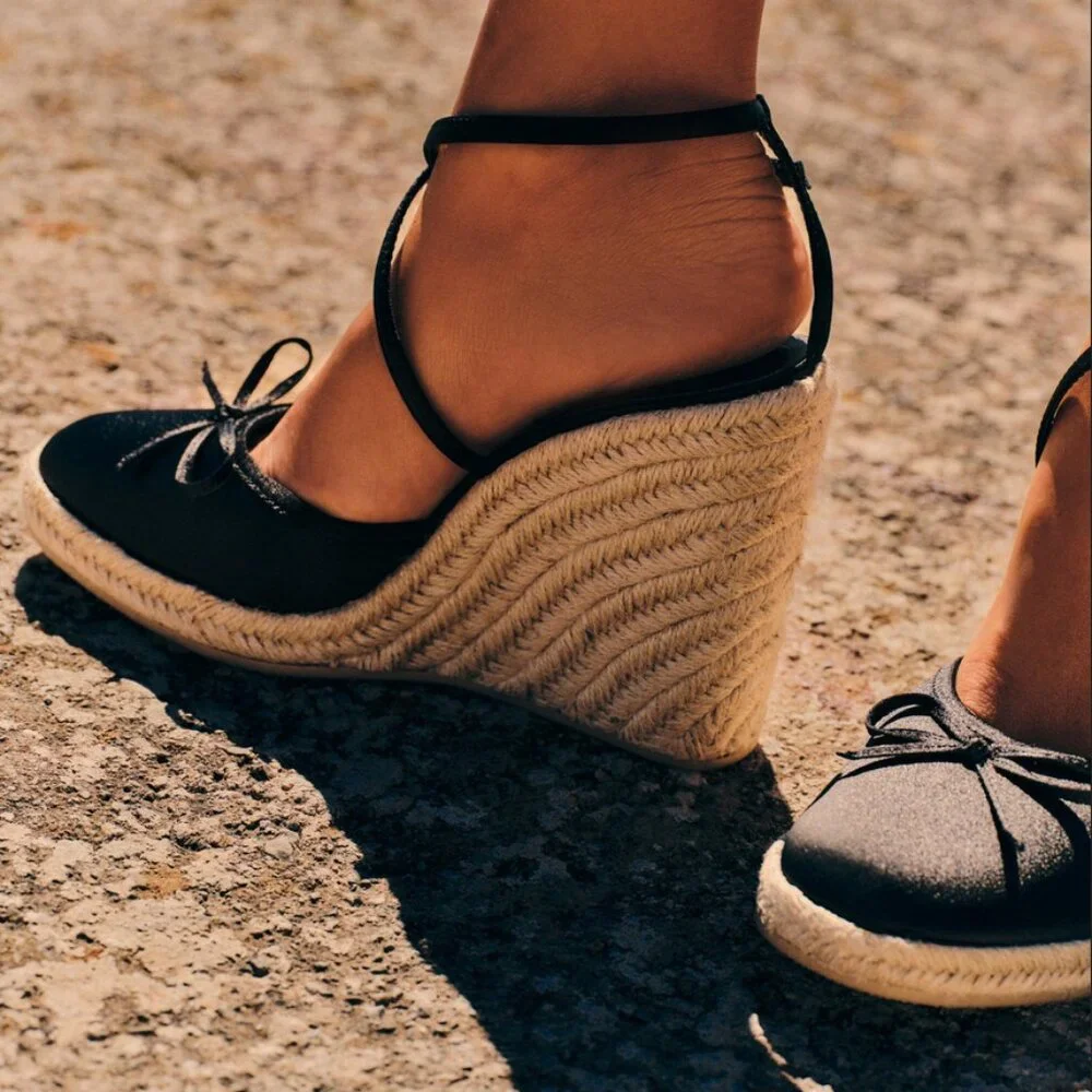 Zara Satin Wedge Shoe